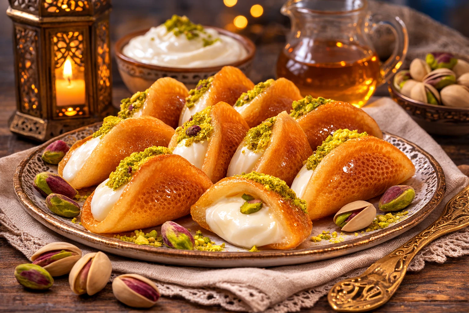 image about طريقة عمل قطايف بالقشطة في المنزل مثل المحلات (وصفة سهلة وناجحة 100%)