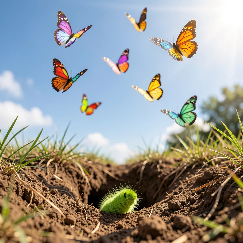 image about الدودة التي حلمت بالطيران : قصص التحول والأمل