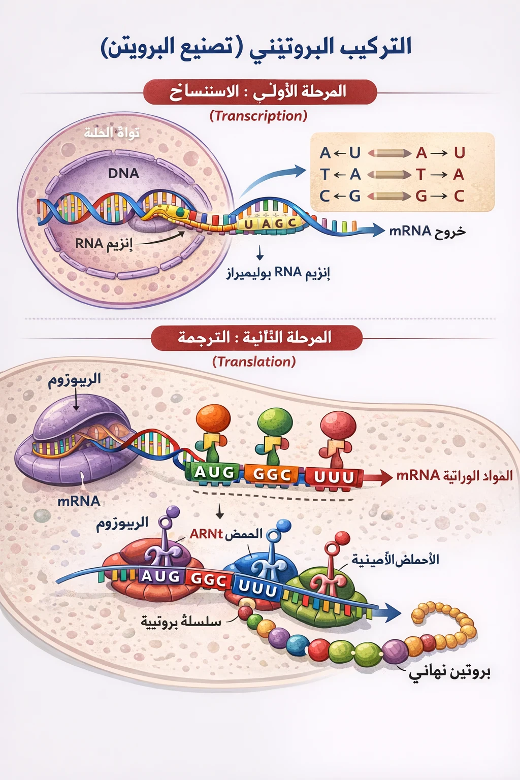 image about عملية تركيب البروتين