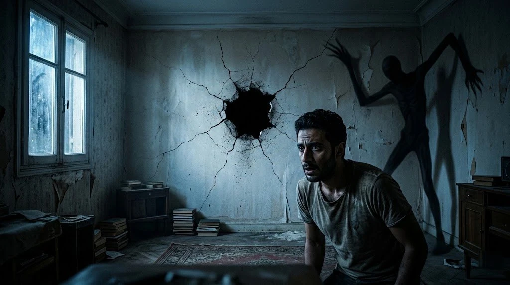 image about ظل خلف الجدار