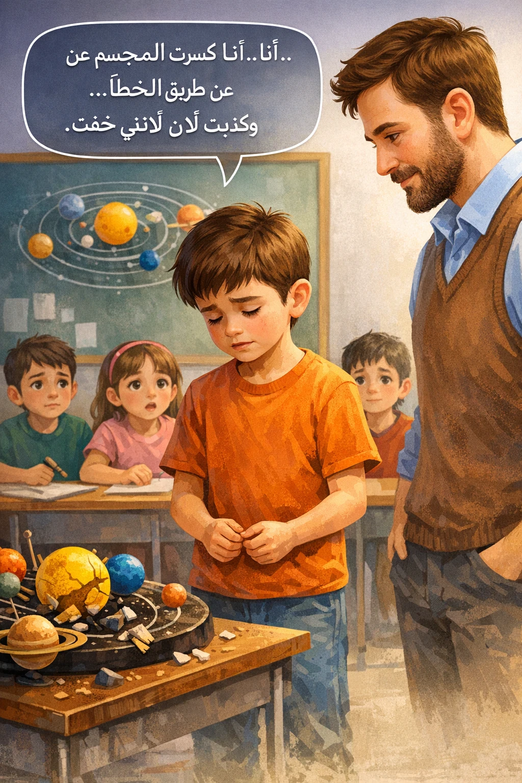 image about ظلُّ الكذبة الصغيرة | قصة أطفال تعليمية عن الصدق وتحمل المسؤولية