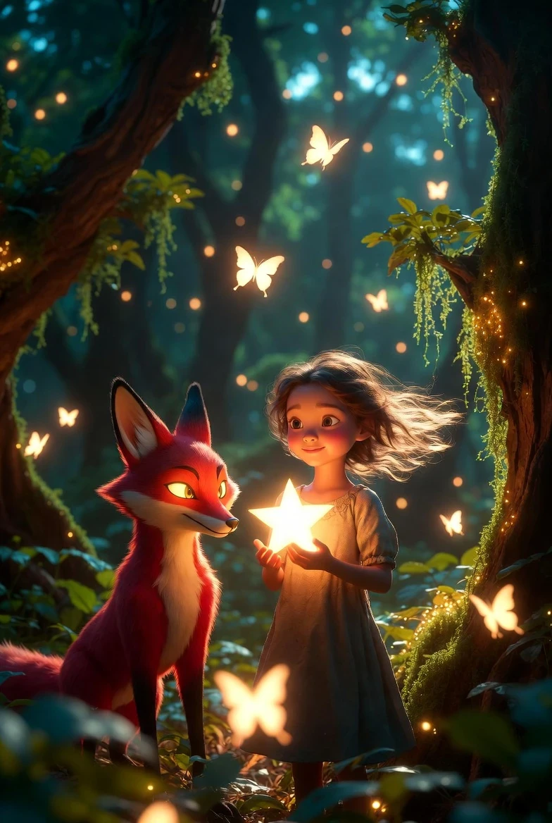 image about نورا والثعلب الذي يحرس النجوم 🌟🦊