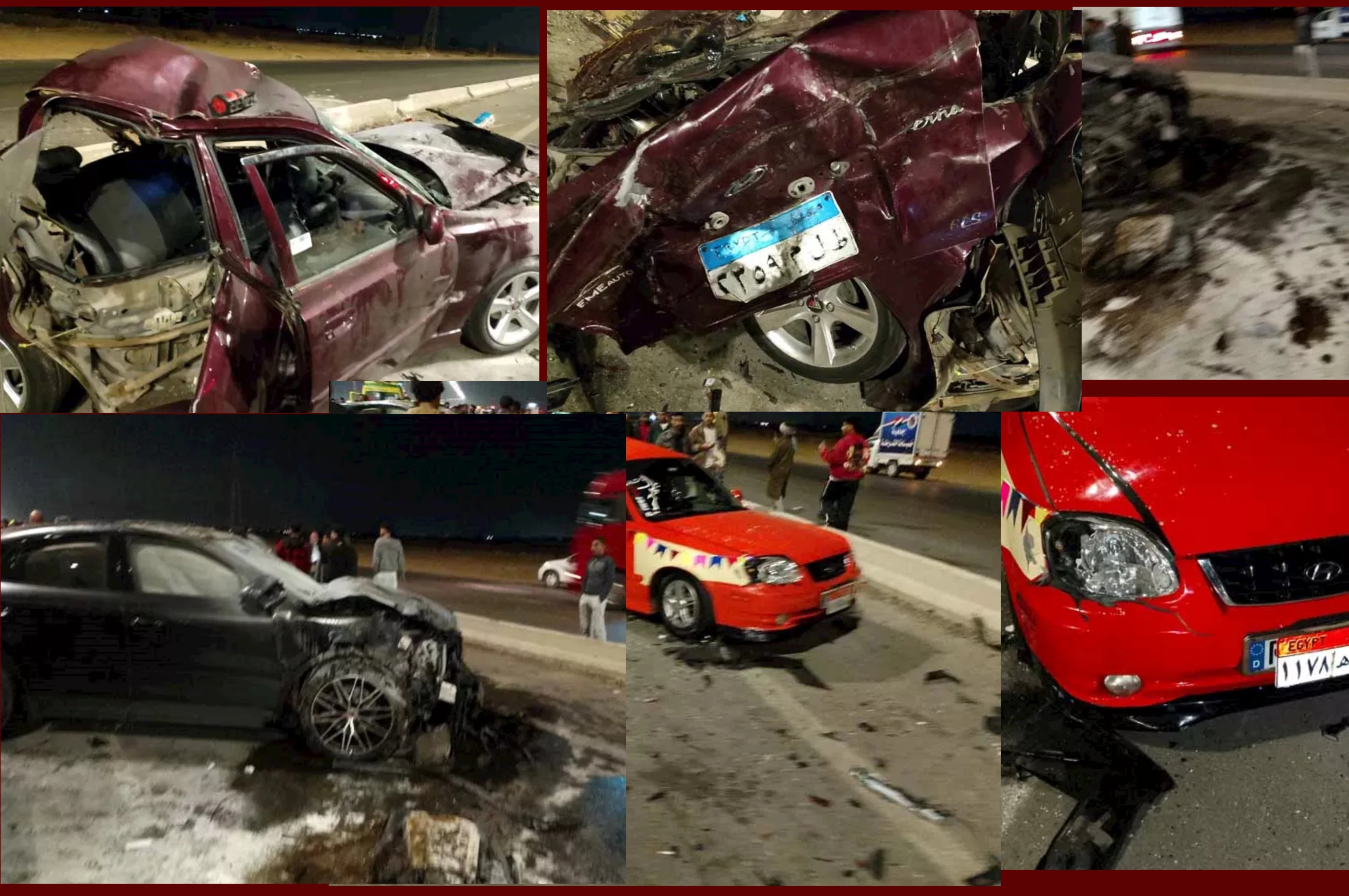 image about مصرع 3 أشخاص وإصابة 3 آخرين في حادث تصادم مروع بين 3 سيارات بطريق مصر–الإسماعيلية الصحراوي