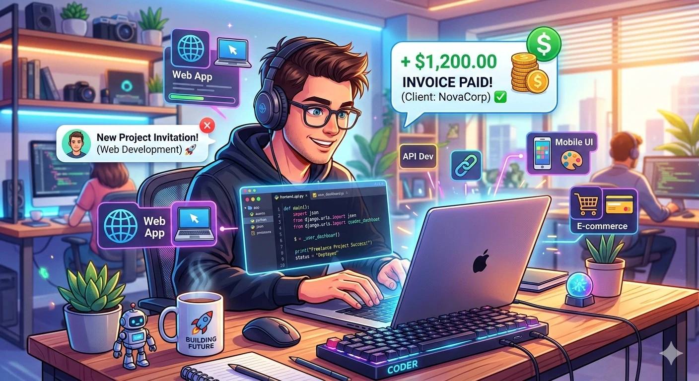 image about كيف حصلت على أول عميل برمجة حتى لو لم تكن لديك خبرة