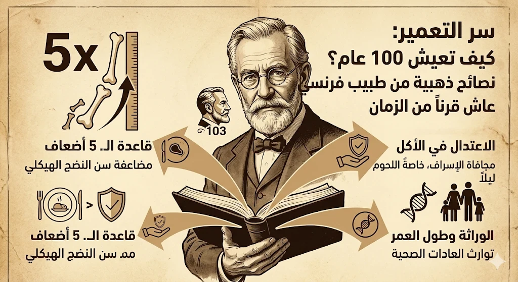 image about سر التعمير: كيف تعيش 100 عام؟ نصائح ذهبية من طبيب فرنسي عاش قرناً من الزمان