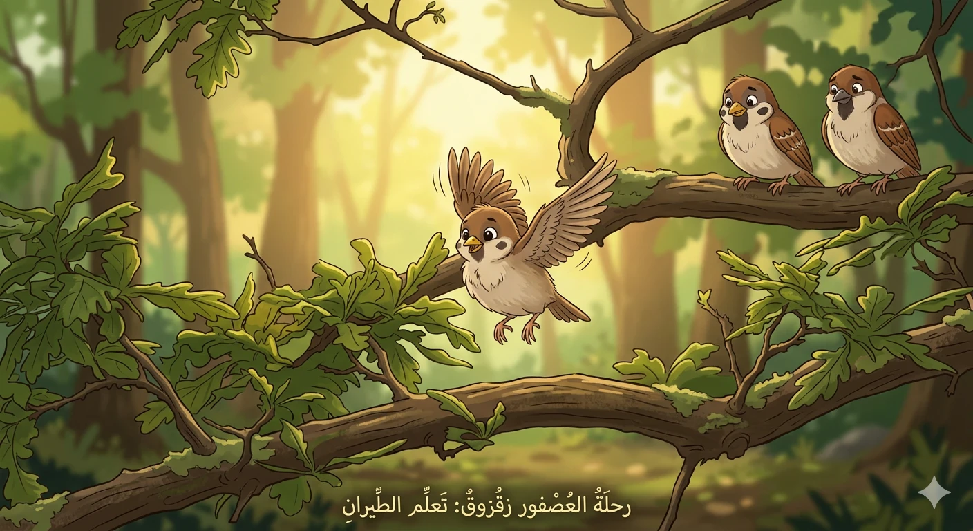 image about 🌟 قصة العصفور الصغير الذي تعلّم الشجاعة