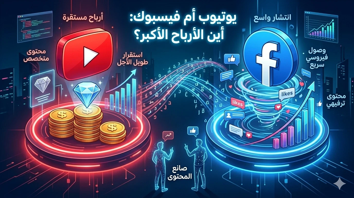 image about مين بيدفع اكتر من خلال المشاهدات اليوتيوب ولا الفيسبوك