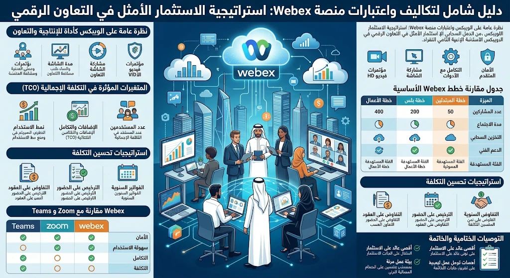 image about دليل شامل لتكاليف واعتبارات منصة Webex: استراتيجية الاستثمار الأمثل في التعاون الرقمي