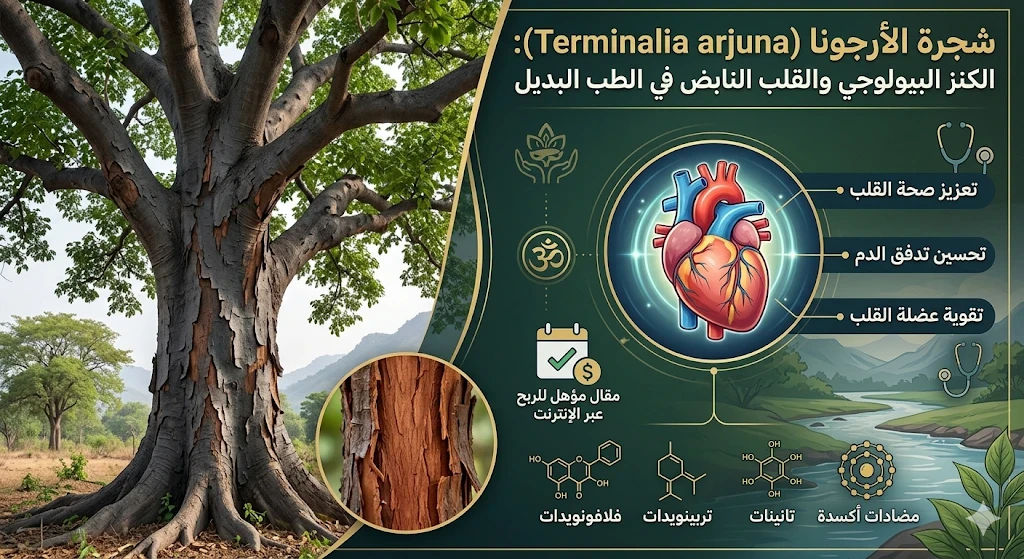 image about شجرة الأرجونا (Terminalia arjuna): الكنز البيولوجي والقلب النابض في الطب البديل