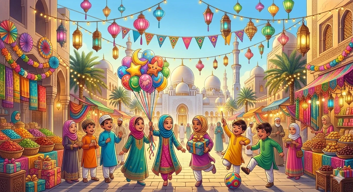 image about بهجة العيد في قلوب الأطفال | أجمل لحظات الفرح والاستعداد ليوم العيد