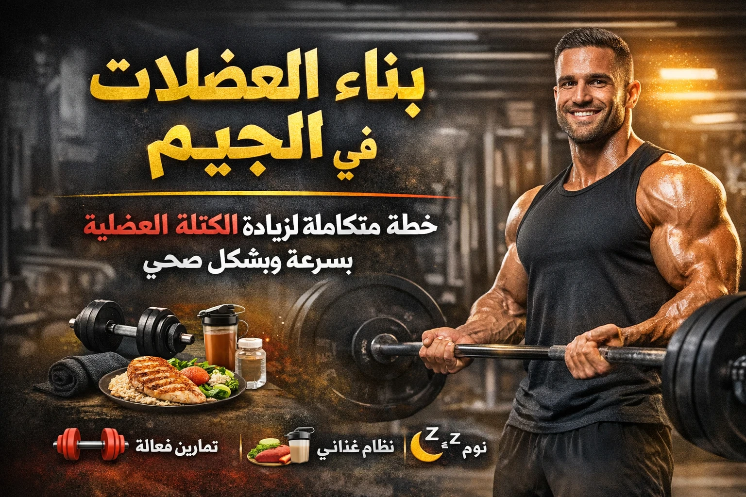 image about بناء العضلات  في الجيم: الدليل الكامل للتمرين الصحيح والنظام الغذائي لزيادة الكتلة العضلية