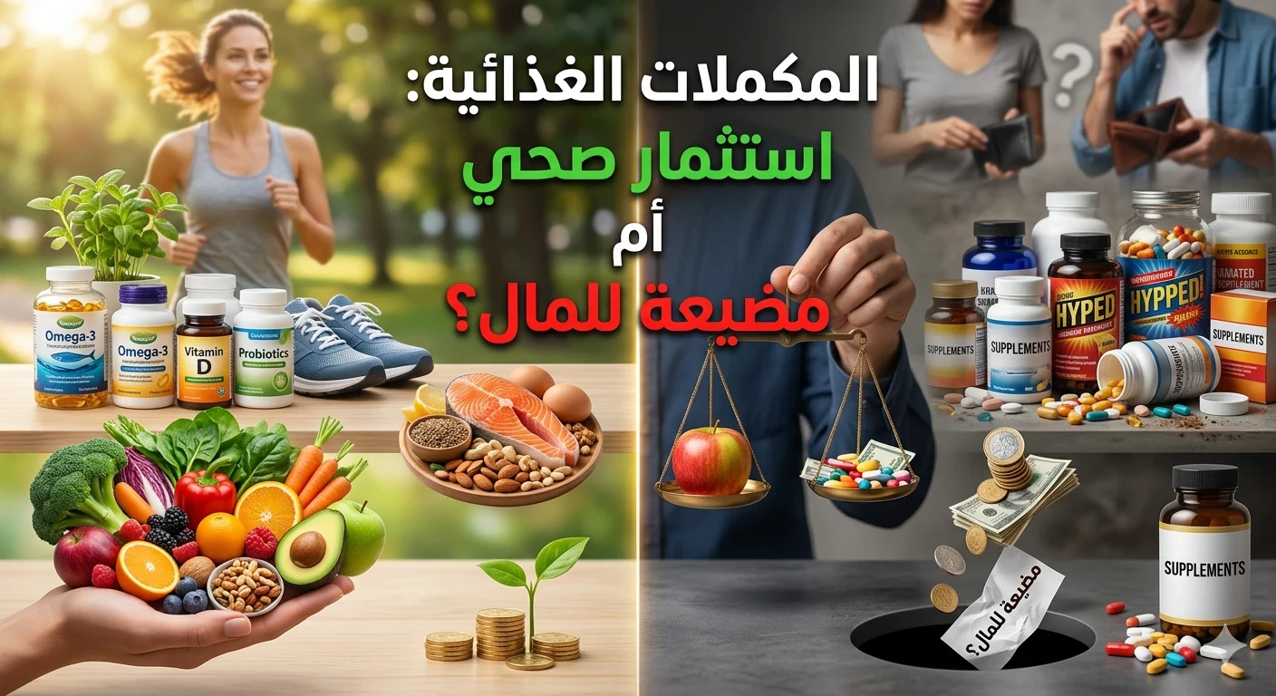 image about المكملات الغذائية: استثمار صحي أم مضيعة للمال؟ (تحليل علمي مبسط)