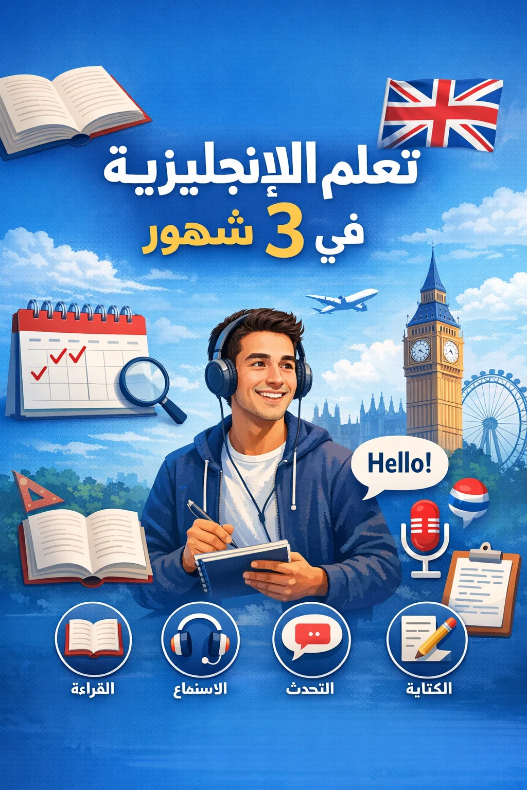 image about تعلم اللغه الانجليزيه في 3 شهور