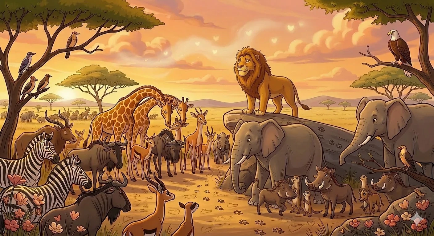 image about 🦁🐺 الأسد والذئب الطماع