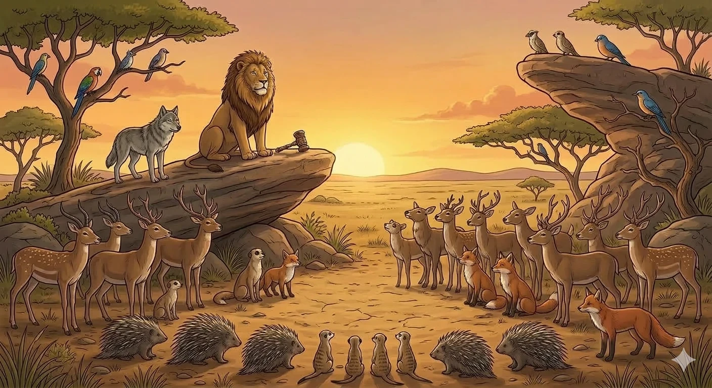 image about 🦁🐺 الأسد والذئب الطماع