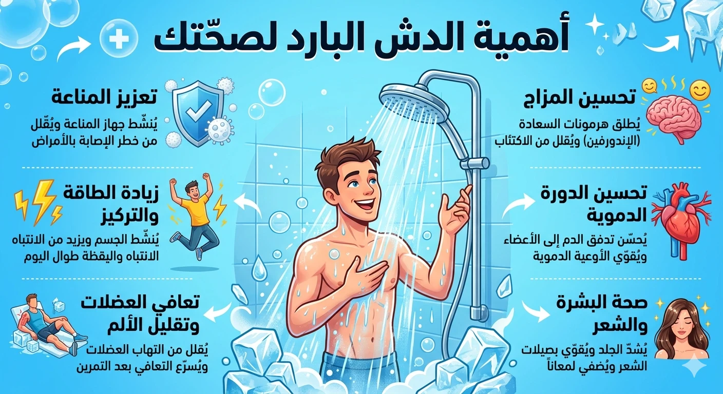 image about اهميه الاستحمام بالماء البارد
