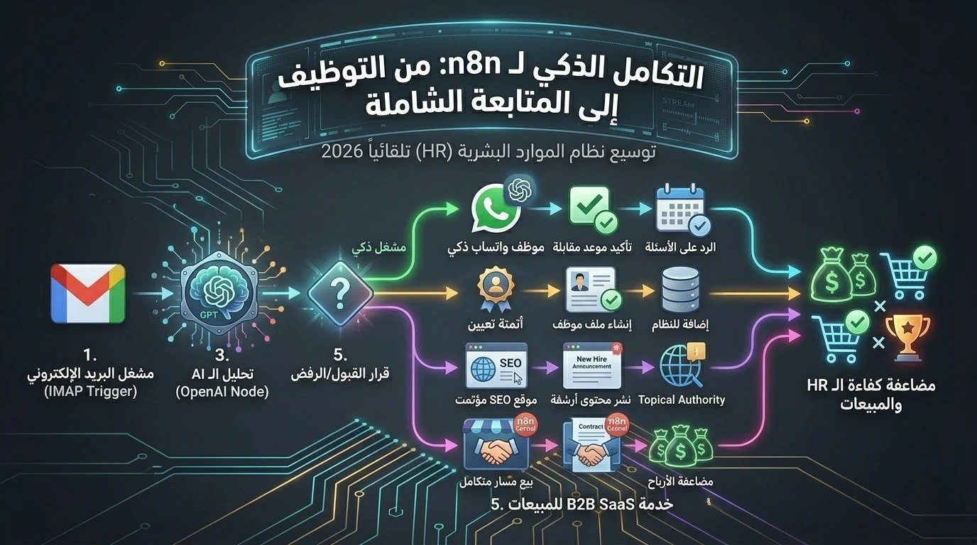 image about أتمتة التوظيف: كيف تبني نظاماً يقرأ السير الذاتية (CVs) ويقيمها بـ n8n والذكاء الاصطناعي؟