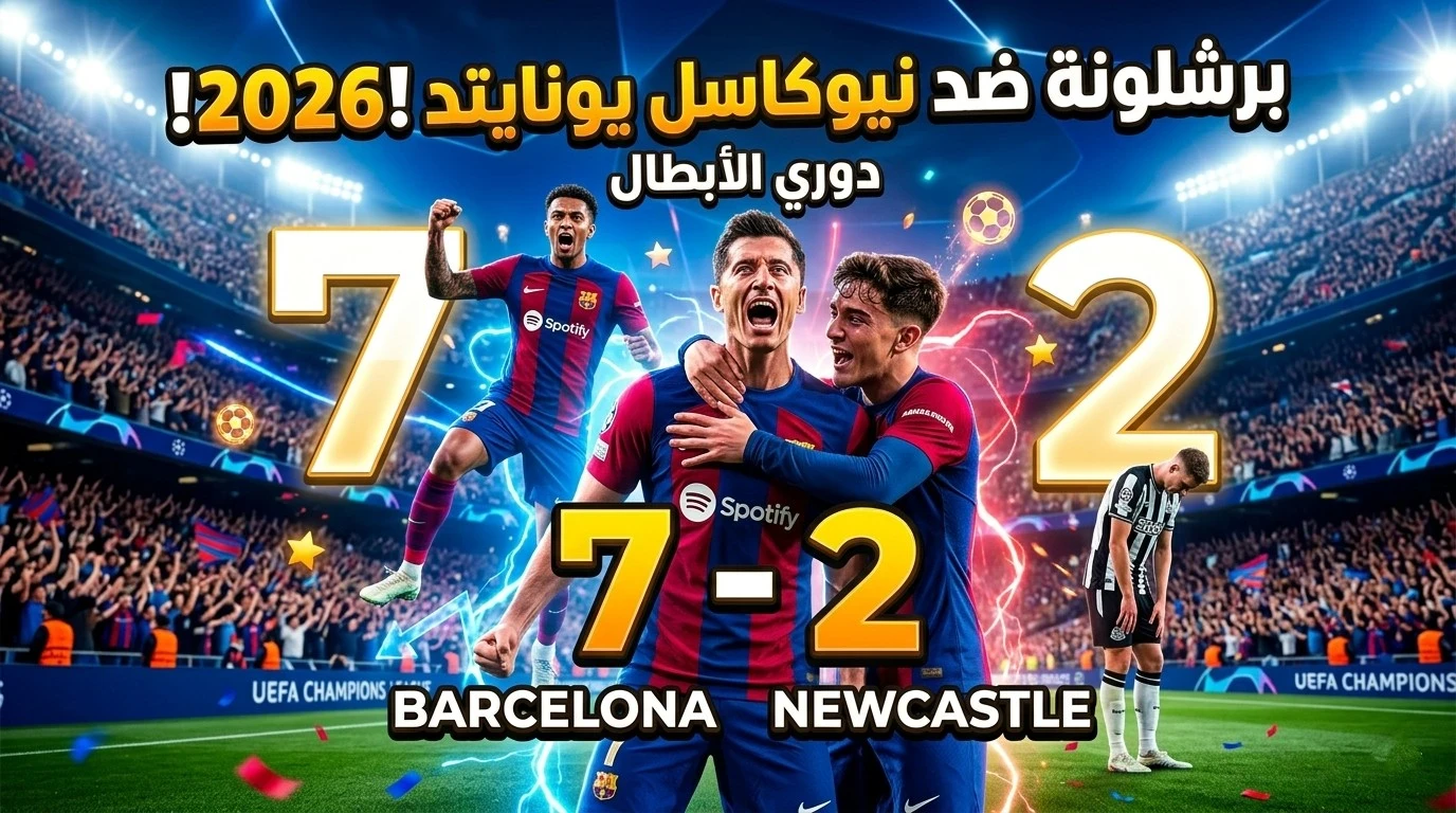 image about 🔥 فور برشلونة وهزيمة ساحقة لـ نيوكاسل يونايتد عرض كتالوني يُعيد الهيبة الأوروبية