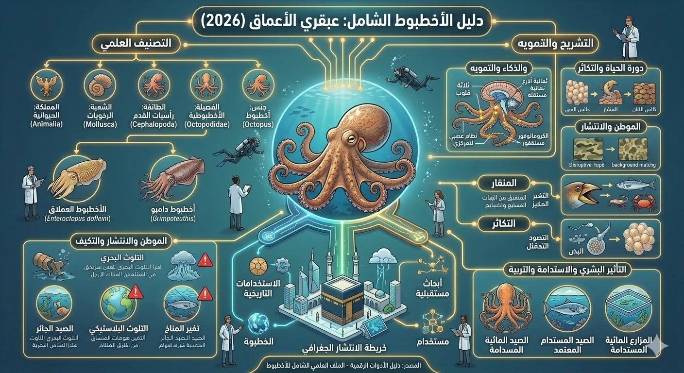 image about الأخطبوط: عبقري الأعماق ذو الأذرع الثمانية | الدليل الشامل 2026