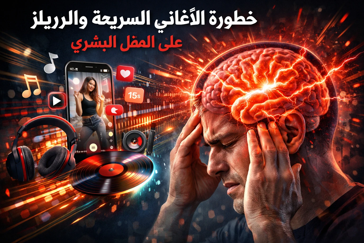 image about خطورة الأغاني السريعة والريلز على العقل البشري