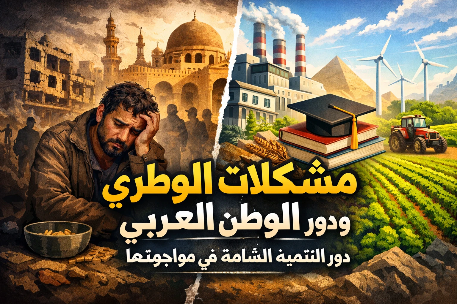 image about مشكلات الوطن العربي ودور التنمية الشاملة في مواجهتها.