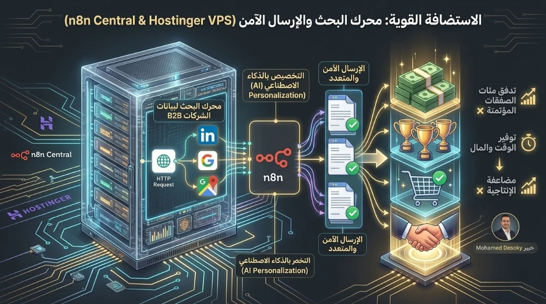 image about أتمتة المبيعات الباردة (Cold Outreach): كيف تجلب صفقات B2B تلقائياً بـ n8n؟