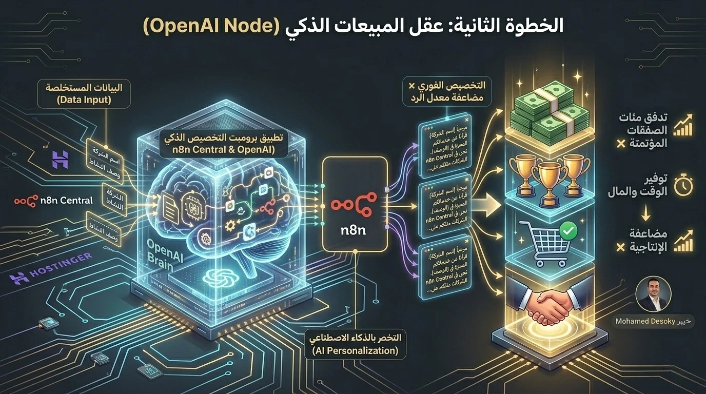 image about أتمتة المبيعات الباردة (Cold Outreach): كيف تجلب صفقات B2B تلقائياً بـ n8n؟
