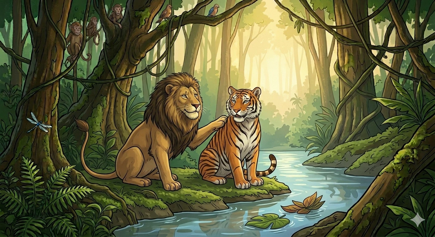 image about النمر والأسد… من عداوة إلى صداقة