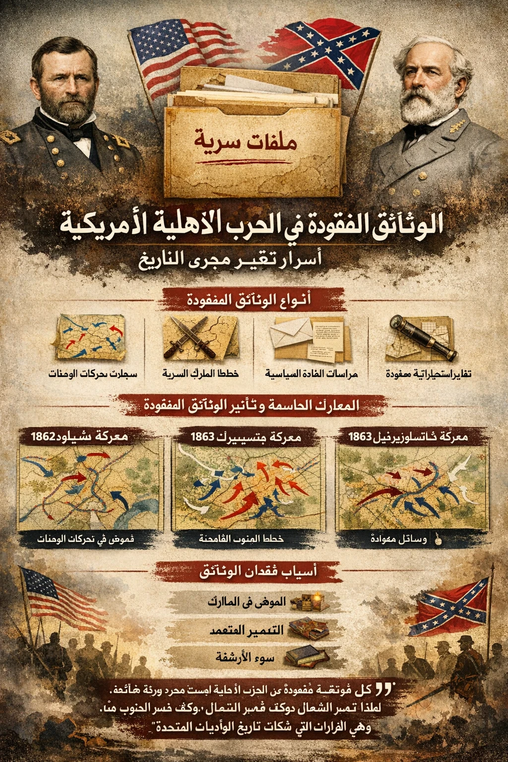 image about الوثائق العسكرية المفقودة في الحرب الأهلية الأمريكية: الأسرار التي شكلت التاريخ