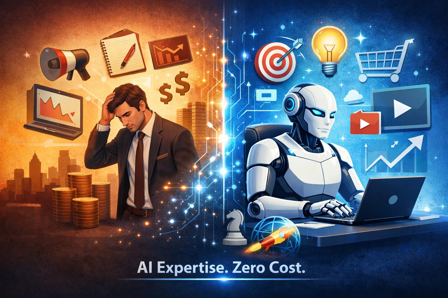image about ازاي تستخدم الذكاء الاصطناعي للترويج لشغلك وتستغني نهائيًا عن أي مروج بشري في 2026؟