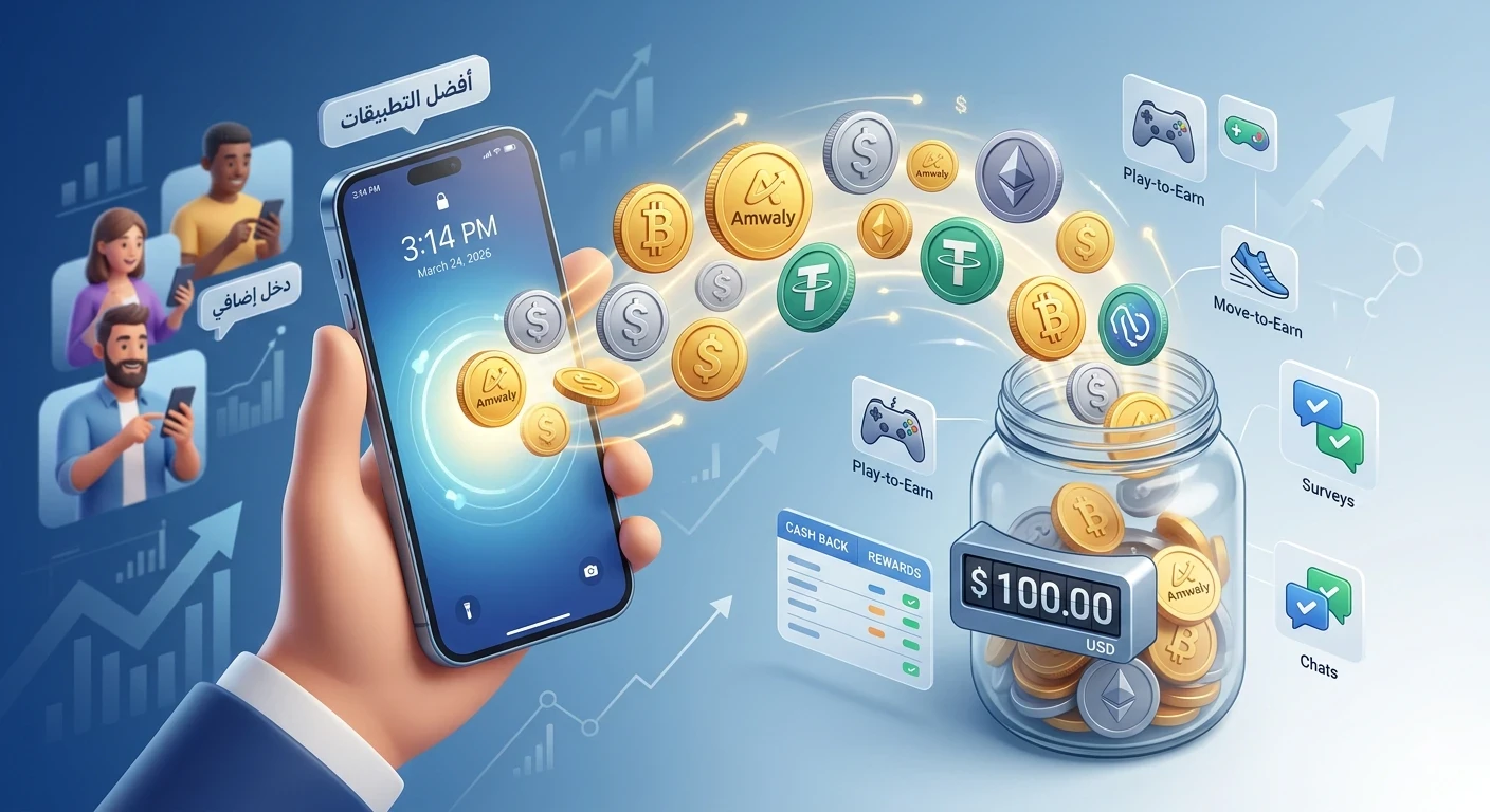 image about أفضل 5 تطبيقات صادقة للربح من الهاتف 2026 | دليل المبتدئين لجمع أول 100 دولار