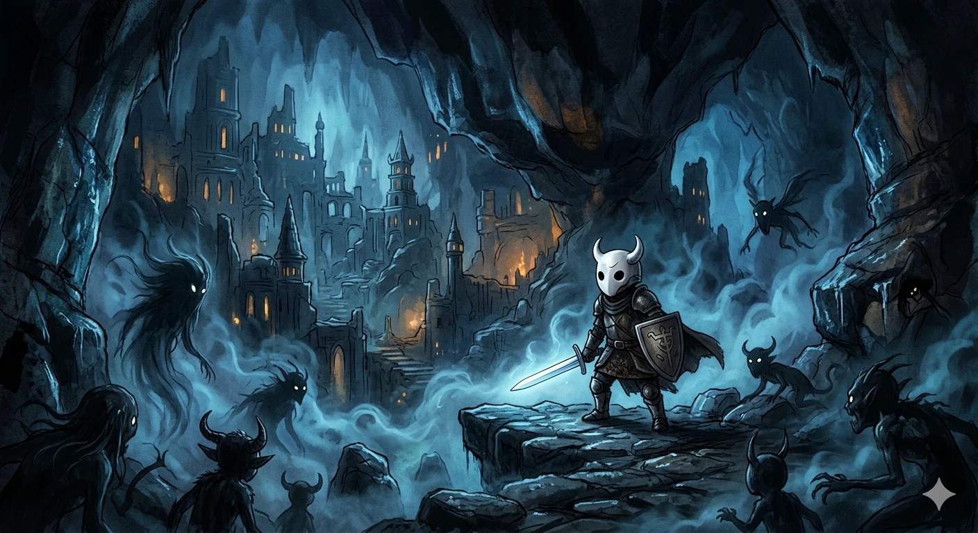 image about هولو نايت: رحلة في عالم مظلم ينبض بالجمال والتحدي