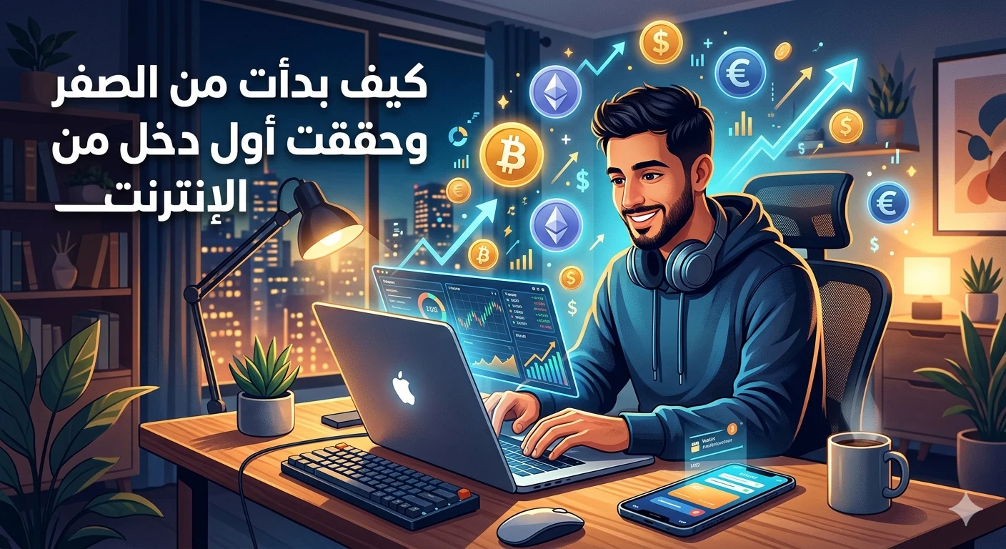 image about كيف بدأت من الصفر وحققت أول دخل من الإنترنت بخطوات عملية للمبتدئين