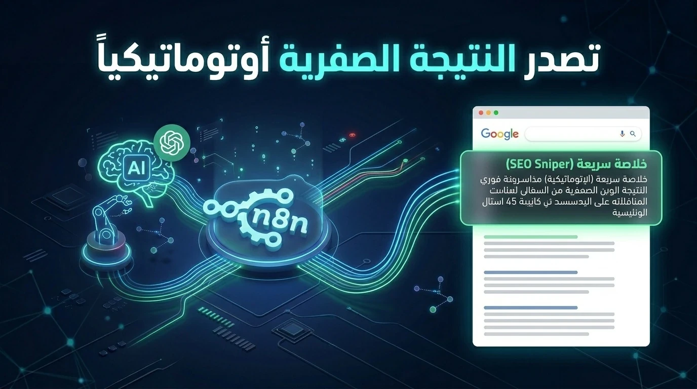 image about أتمتة النتيجة الصفرية: كيف تخطف صدارة جوجل بمسار قناص السيو (SEO Sniper) عبر n8n؟
