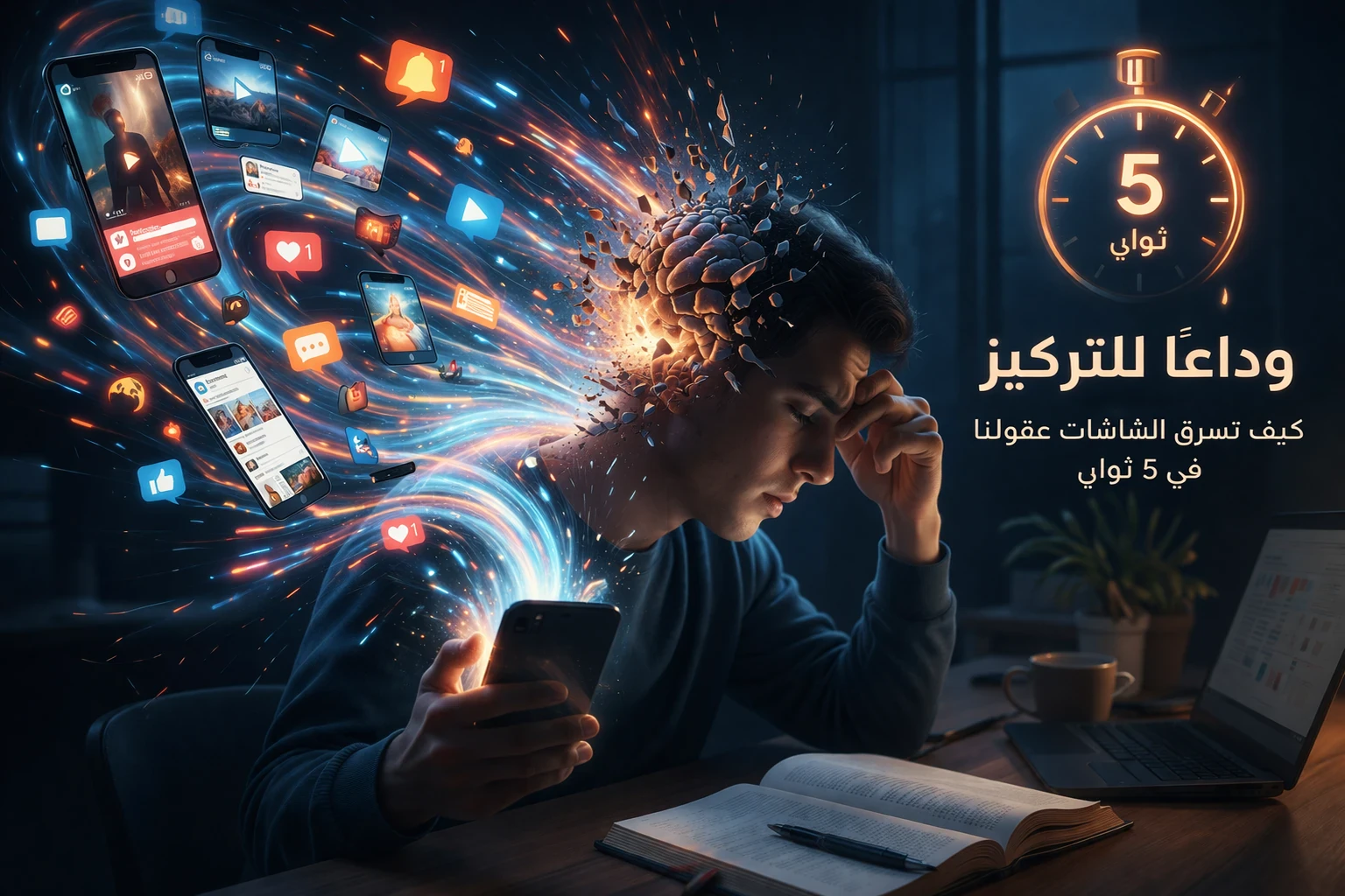 image about وداعًا للتركيز: كيف تسرق الشاشات عقولنا في 5 ثوانٍ