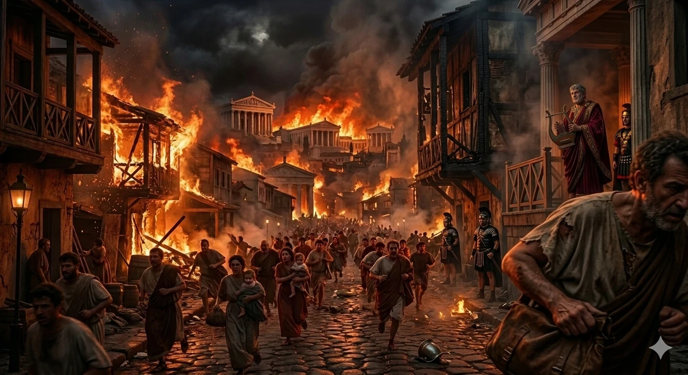 image about 🔥 روما تحترق… والإمبراطور يبتسم!