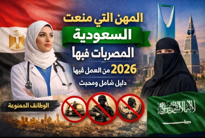 image about قائمة المهن الممنوعة للمصريات في السعودية 2026