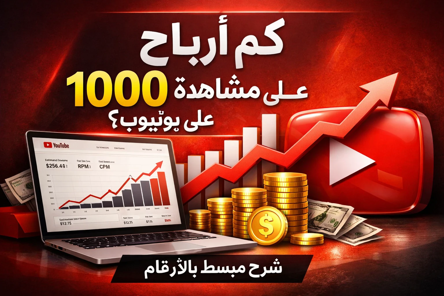 image about كم أرباح 1000 مشاهدة على يوتيوب؟ شرح مبسط للمبتدئين