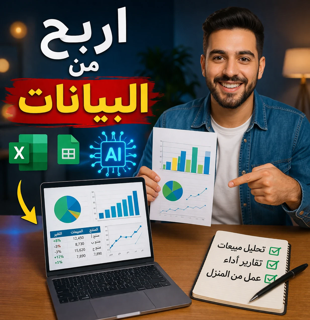 image about كيف تبني مصدر دخل من تحليل البيانات بدل العمل التقليدي (بدون أن تكون خبيرًا) في 2026!