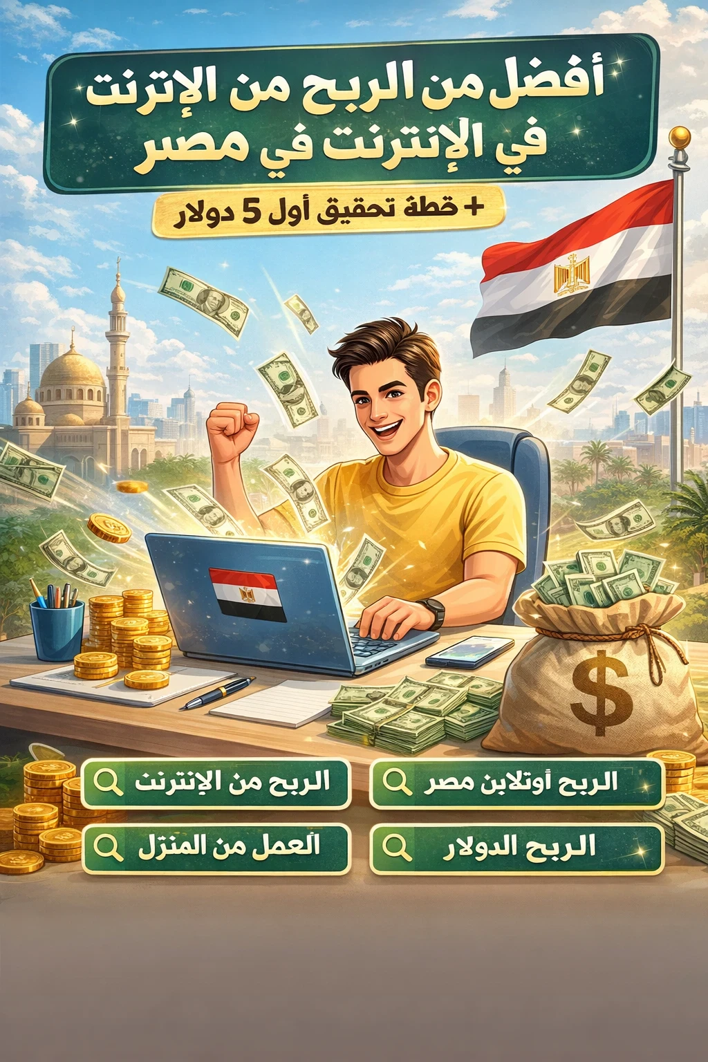 image about أفضل مواقع الربح من الإنترنت في مصر + خطة يومية لتحقيق أول 5 دولار