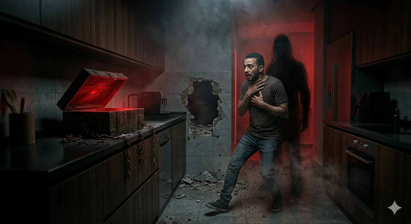 image about خلف جدار المطبخ: لعنة الصندوق الخشبي المسكون