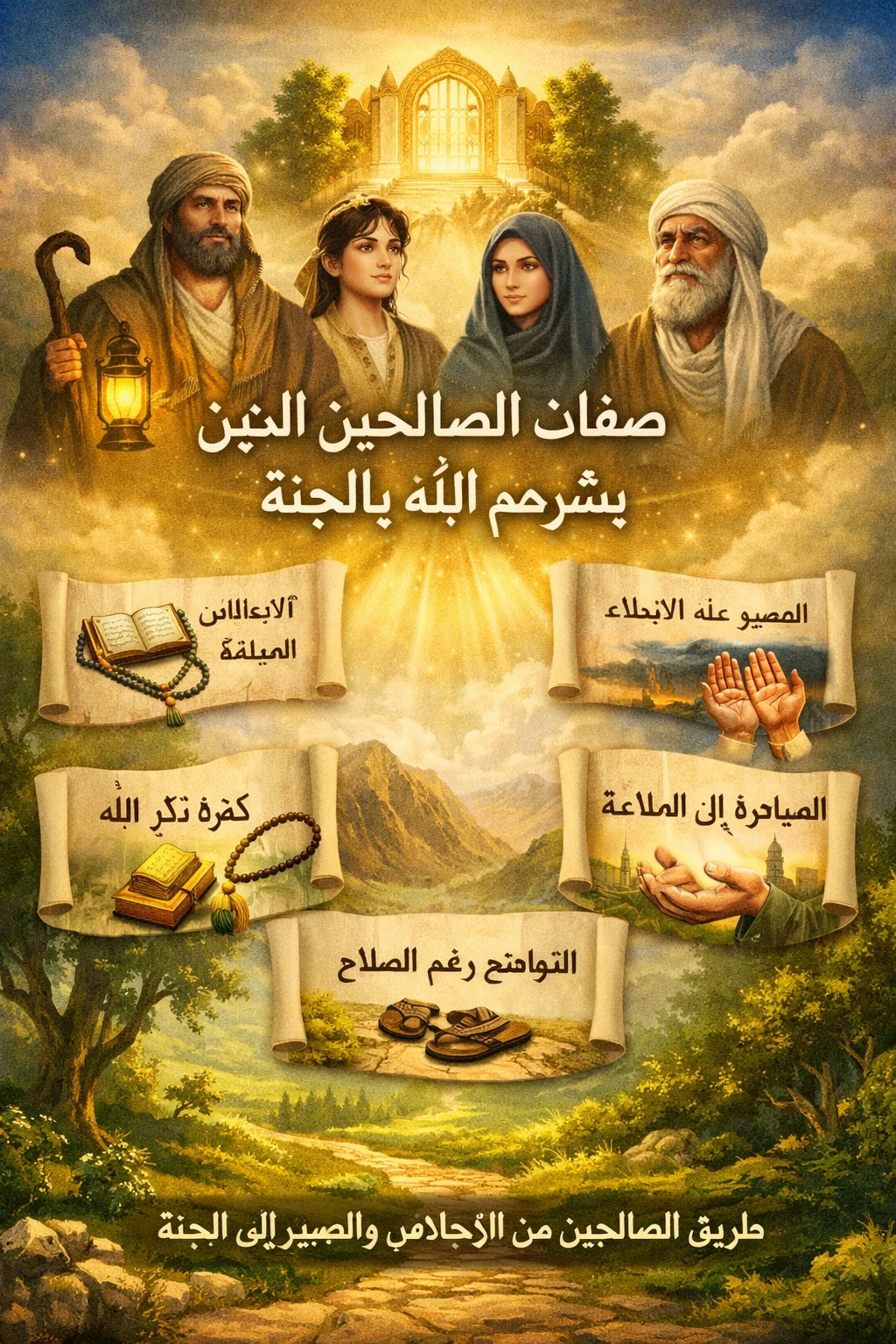 image about 5 صفات جعلت الأنبياء والصالحين من أهل الجنة… طبّقها وابدأ طريقك اليوم