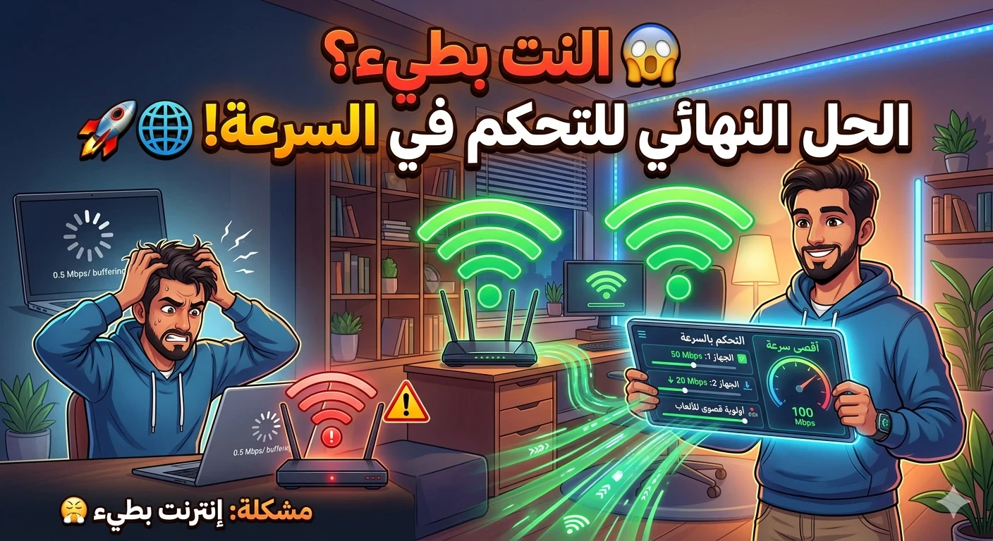 image about 🚀 سر تسريع الإنترنت في المنزل وتقسيم السرعة بدون برامج!