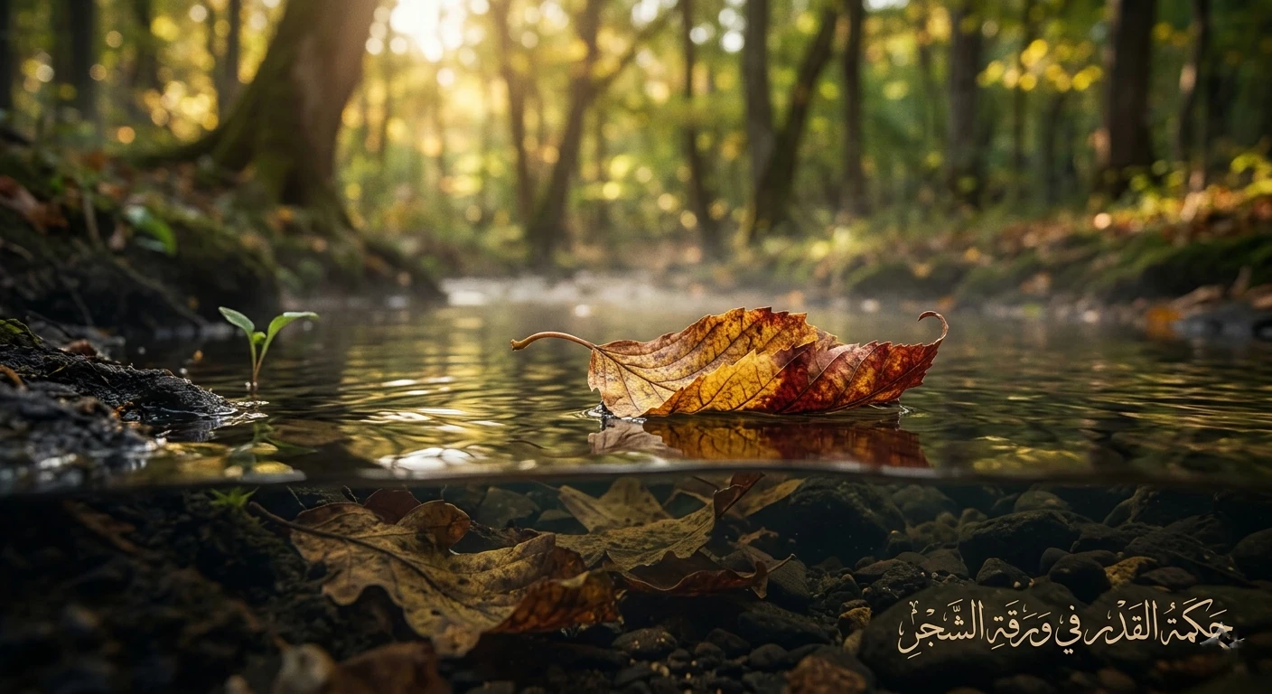 image about ​حكمة القدر في ورقة الشجر