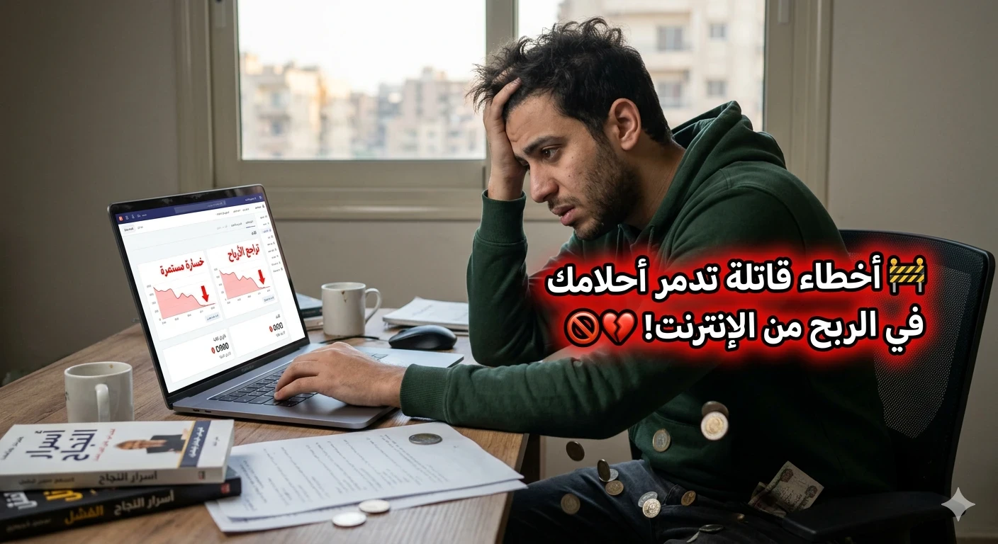 image about 🚫 10 أخطاء قاتلة تجعلك تفشل في الربح من الإنترنت... هل أنت منهم؟ 🤔💸