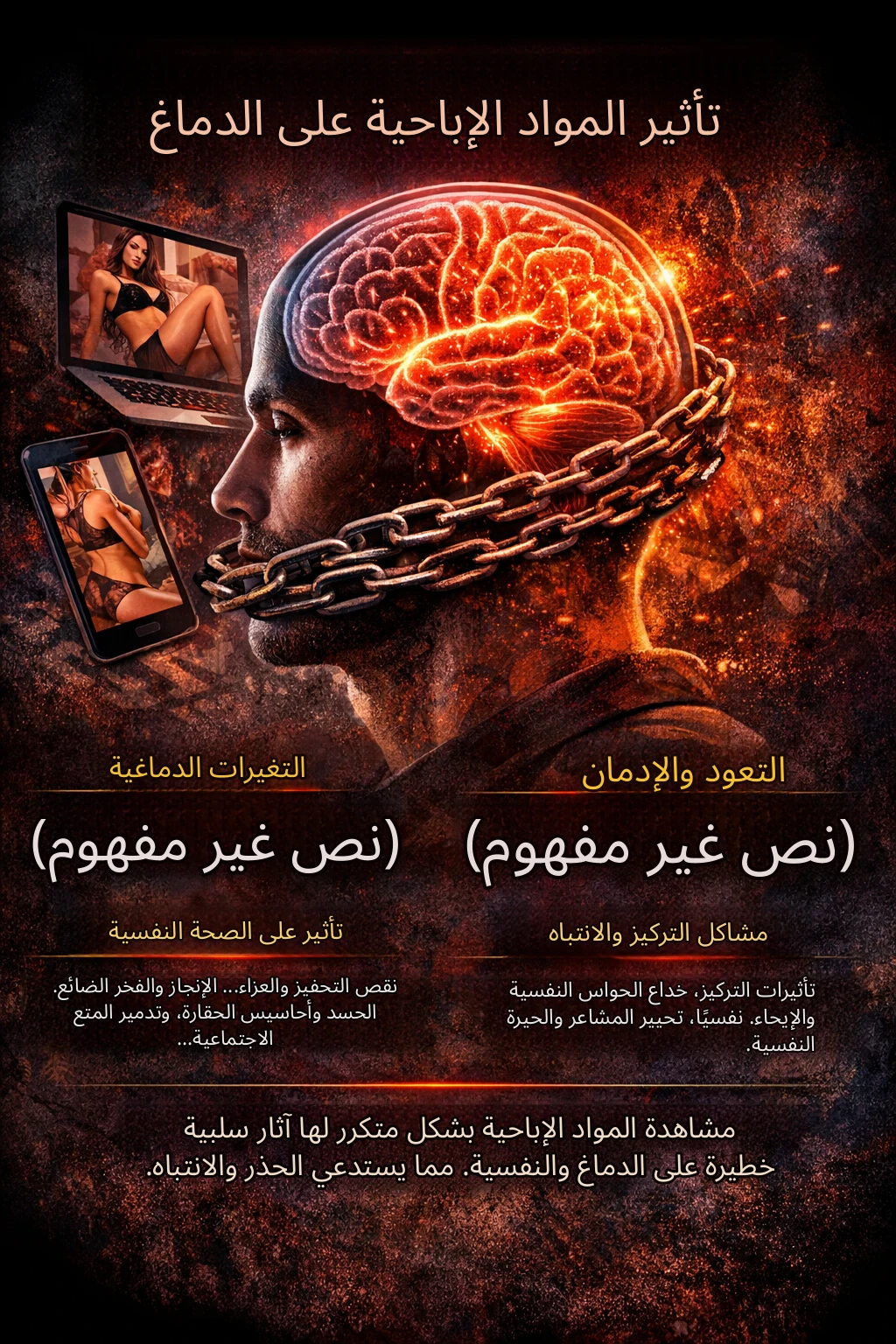 image about تأثير مشاهدة المواد الإباحية على الدماغ والصحة النفسية والسلوك والإدراك لدى الإنسان المعرفي