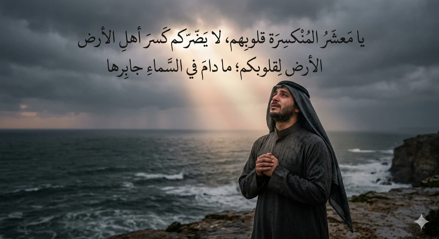 image about يا معشر المُنكسرة قلوبهم، لا يضركم كسر أهل الأرض لقلوبكم؛ ما دام في السماء جابرها