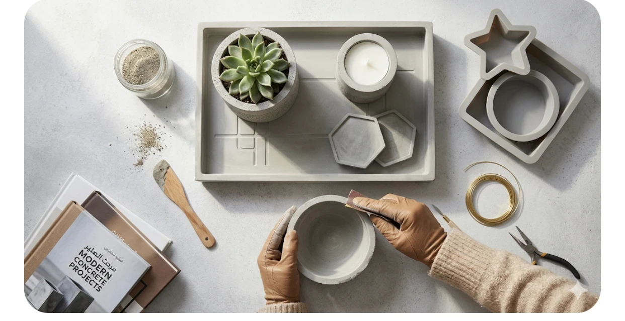 image about 🧱 شغل الكونكريت من المنزل: مشروع بسيط بخطوات عملية للربح