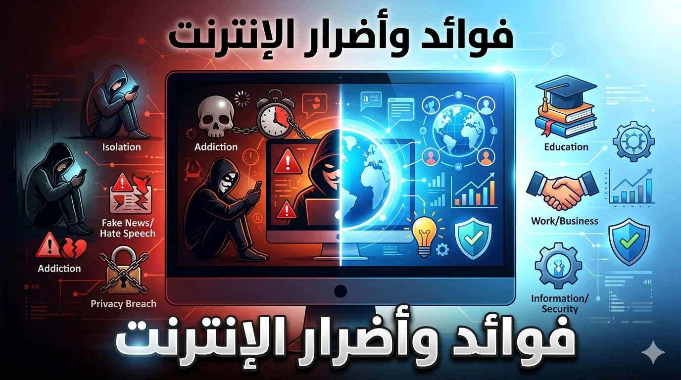 image about الإنترنت بين التمكين والتقييد: كشفٌ عميق لفوائده الخفية وأضراره غير المرئية في عصر التحول الرقمي