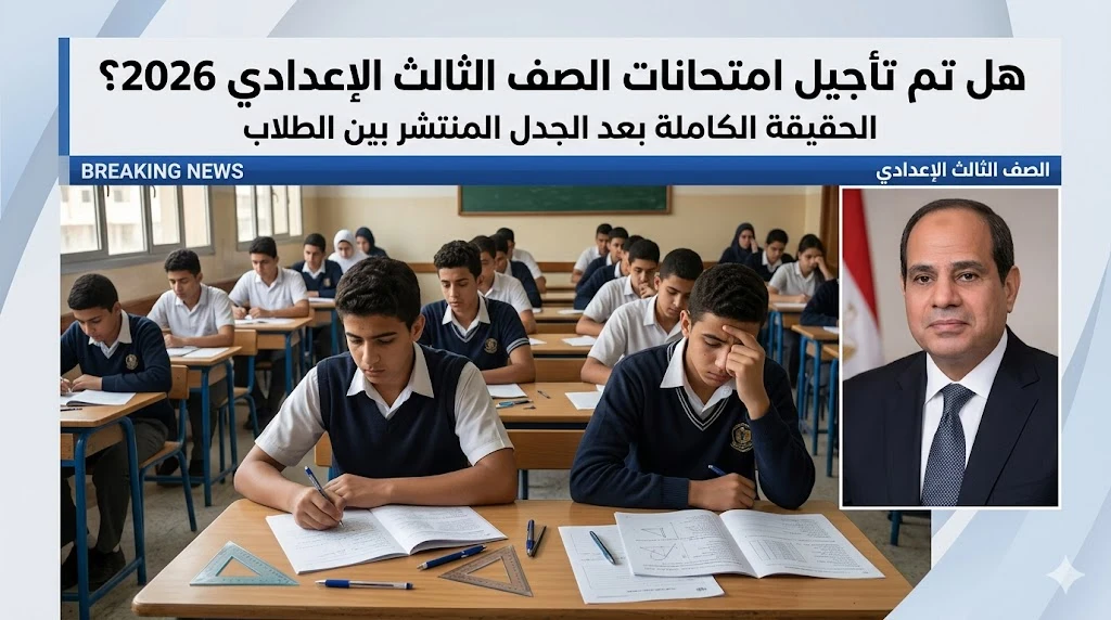 image about هل تم تأجيل امتحانات الصف الثالث الإعدادي 2026؟ الحقيقة الكاملة بعد الجدل المنتشر بين الطلاب .